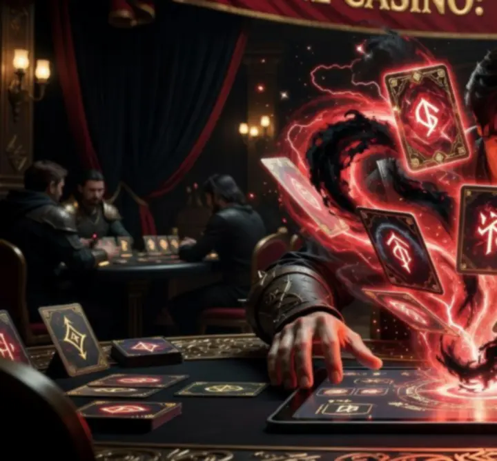 Magical Jackspott cards erupting with glowing energy, illustrating a powerful combo play.